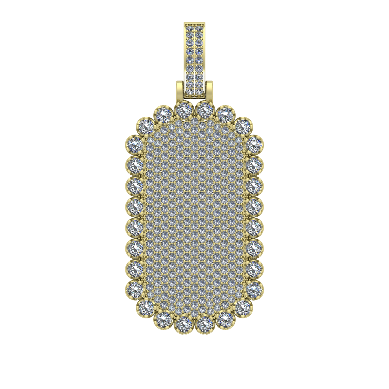 HIP-HOP DIAMONDS DOG TAG PENDANT